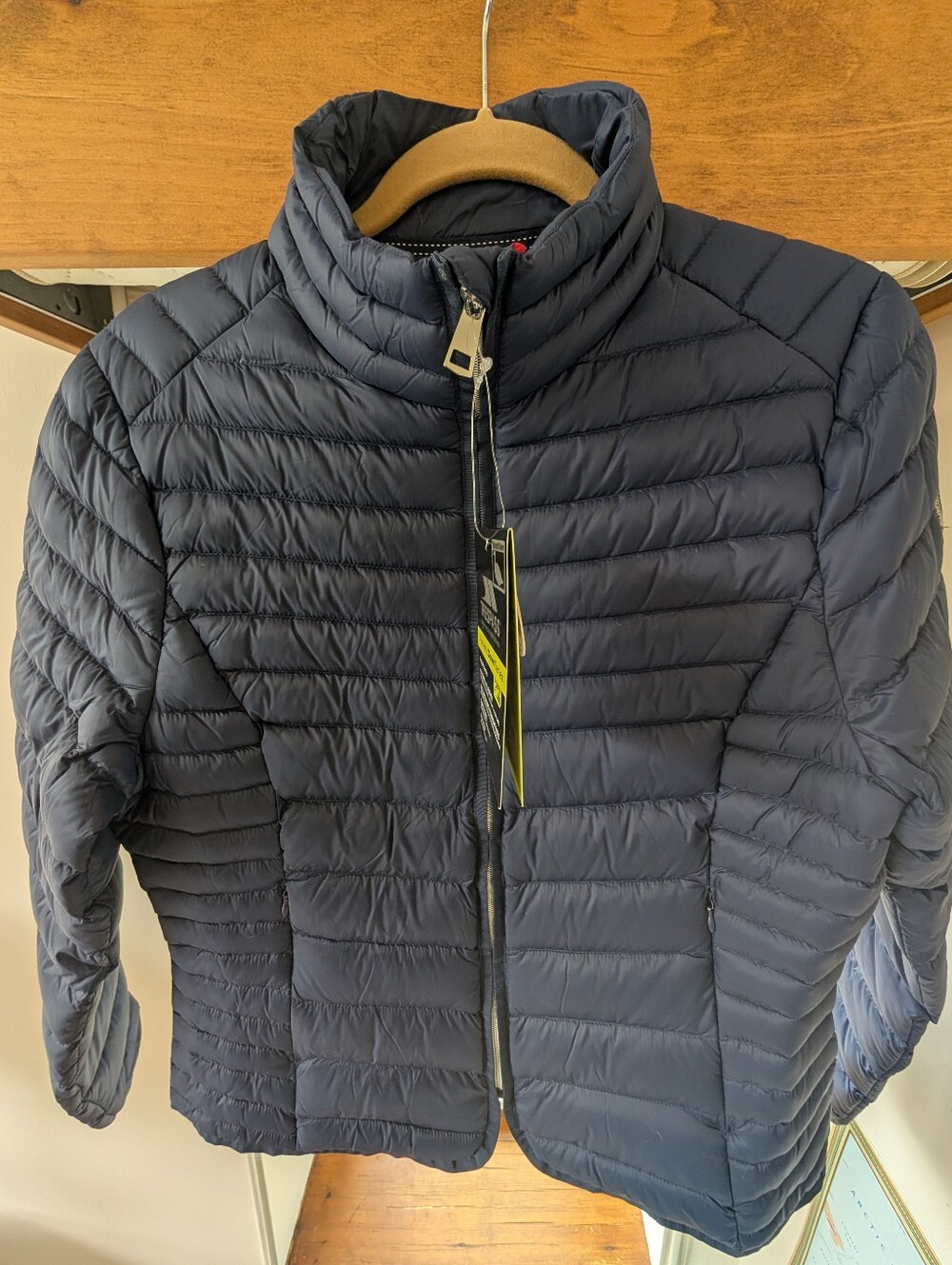 Lightweight Trespas Nicolina Quilted Puffer Jacket in Navy